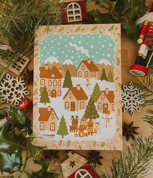 Illustration "The Christmas village"