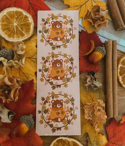 Marque-page "The cute autumn bear"