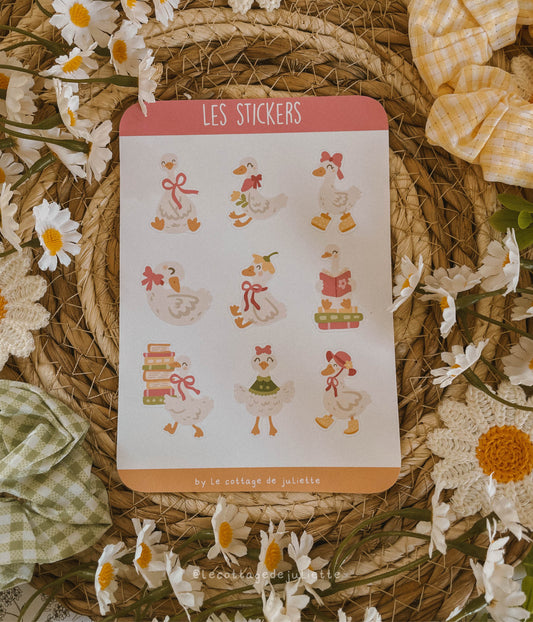 Planche de stickers "The cute geese"