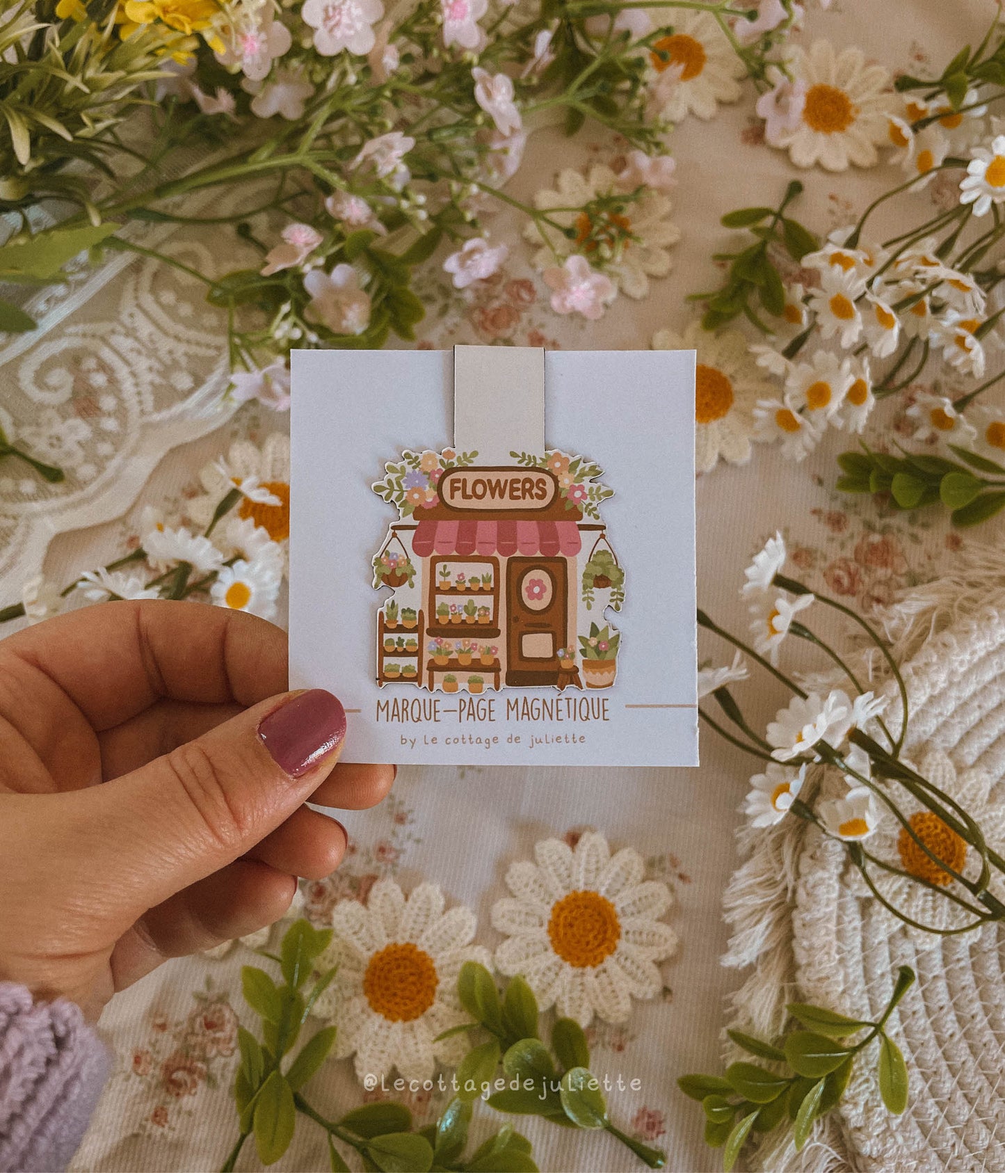 Marque-page magnétique "The flower shop"
