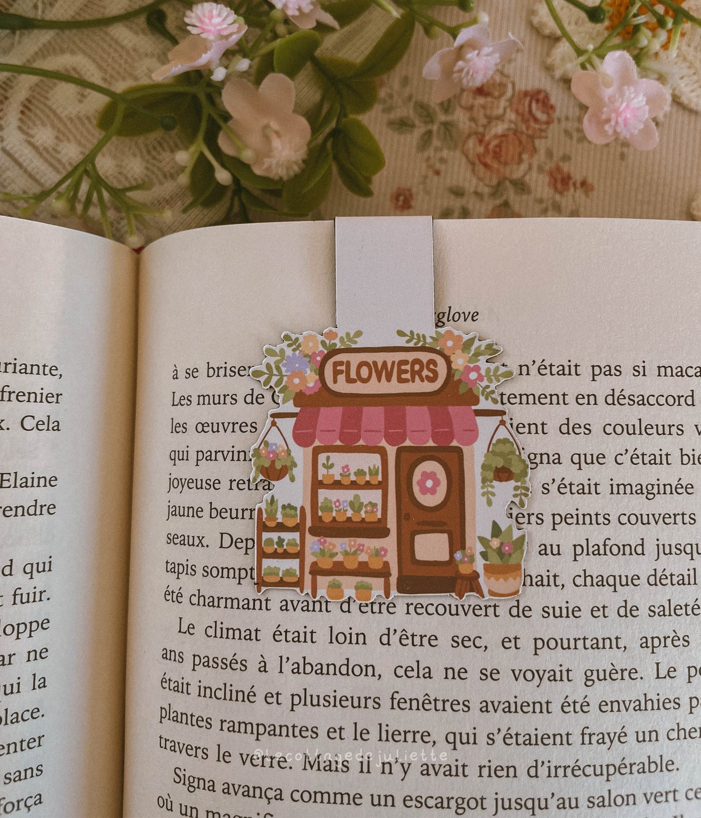 Marque-page magnétique "The flower shop"