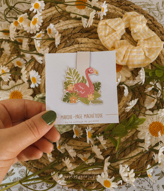 Marque-page magnétique « Le flamant rose »