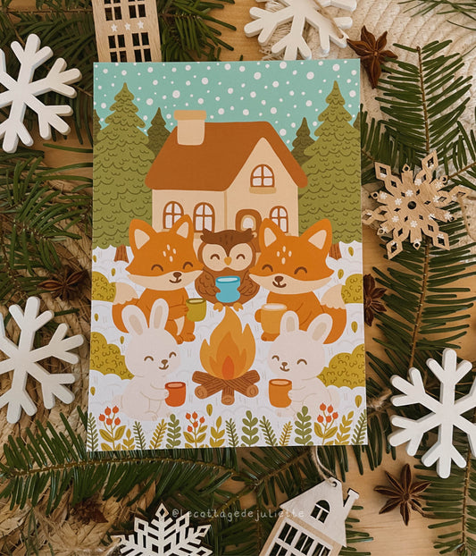 Illustration "Un après-midi d'hiver au coin du feu"