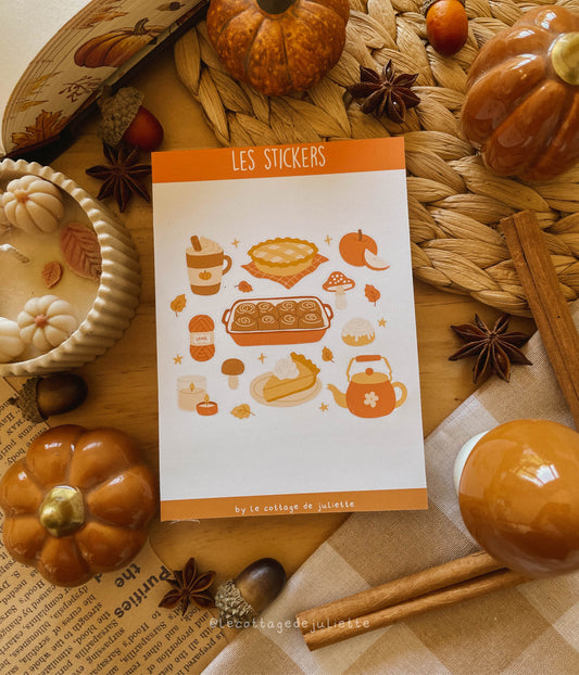 Planche de stickers "Un automne gourmand"