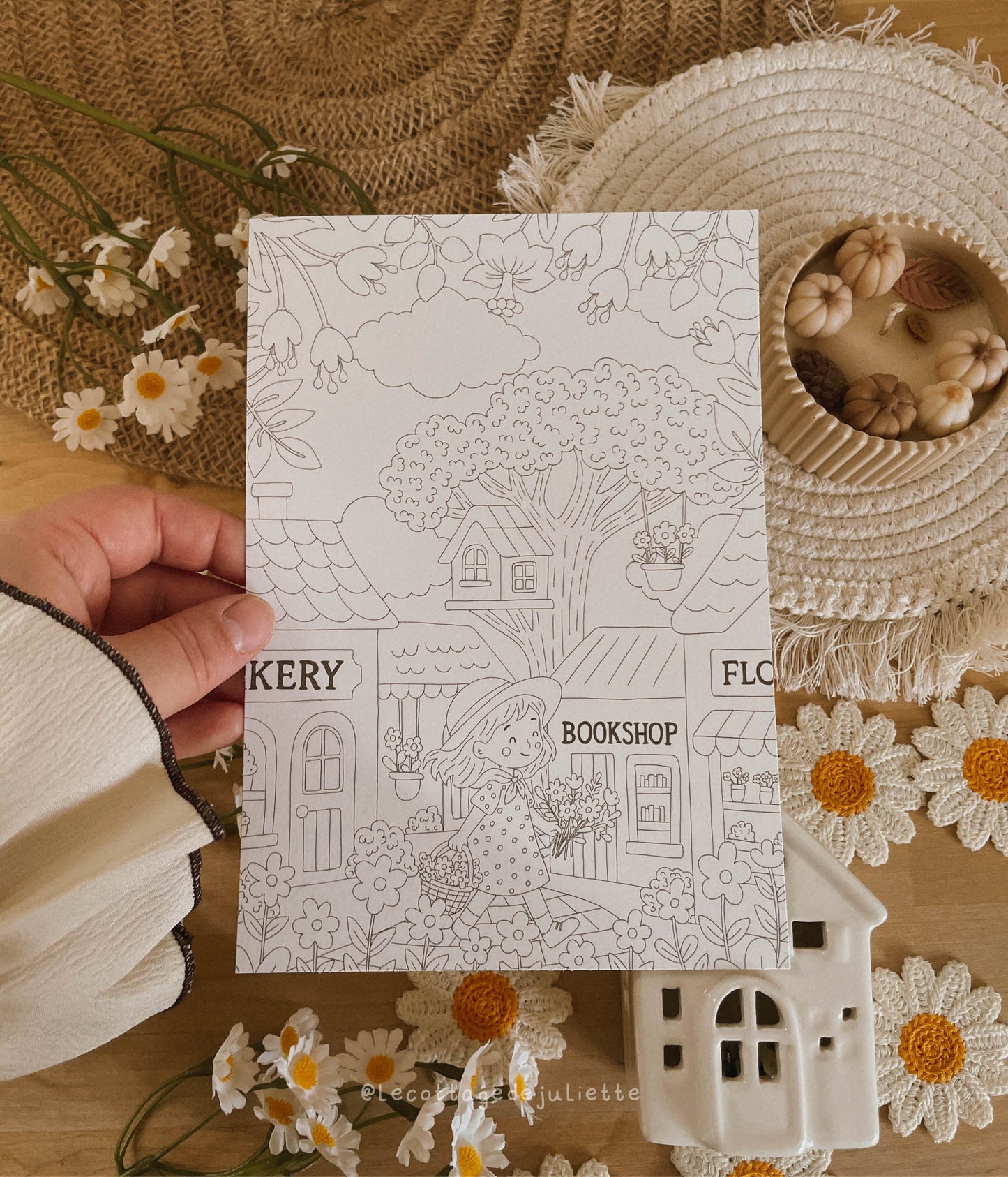 Carte à colorier "Un doux printemps"