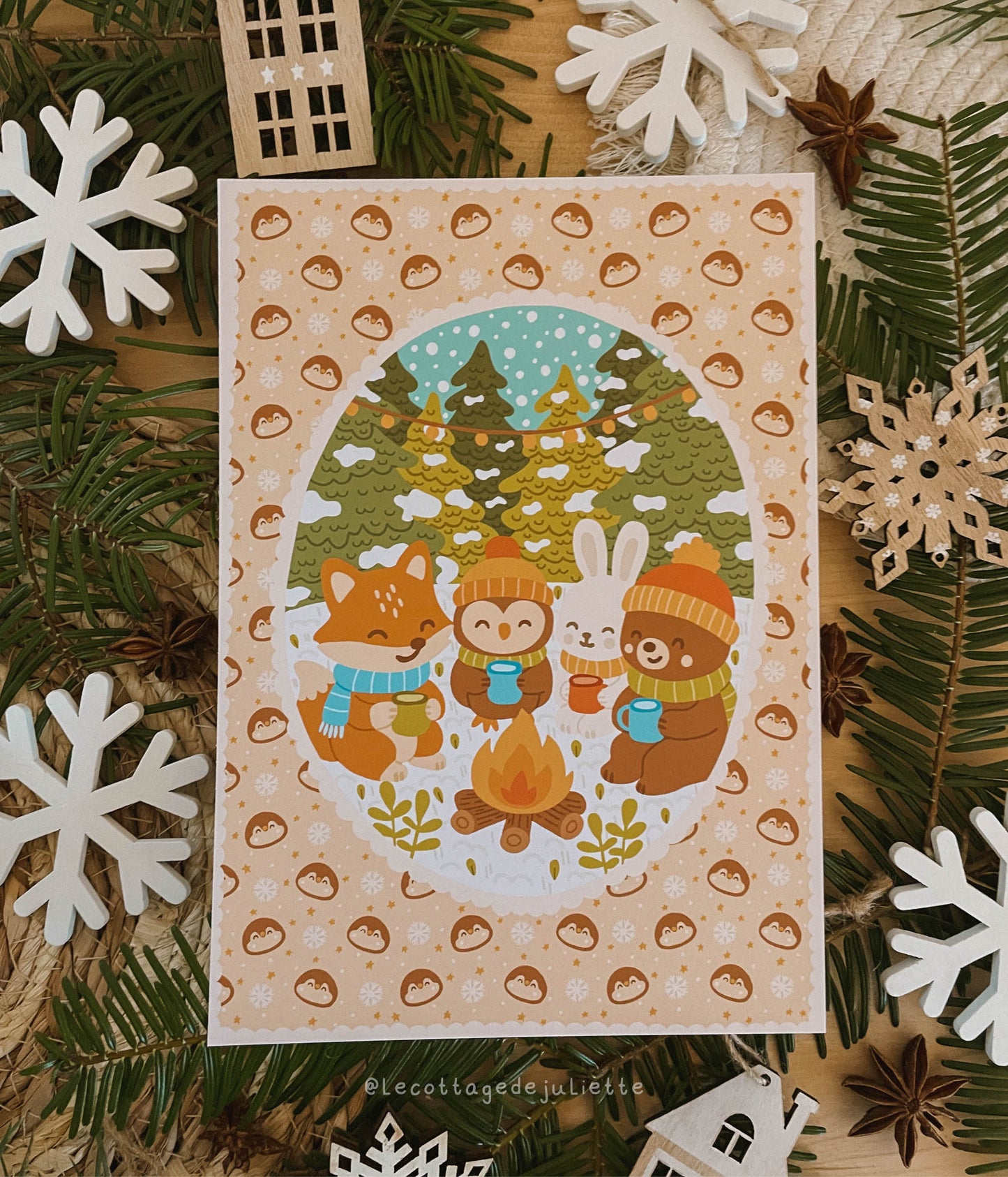 Illustration "Un hiver au coin du feu"