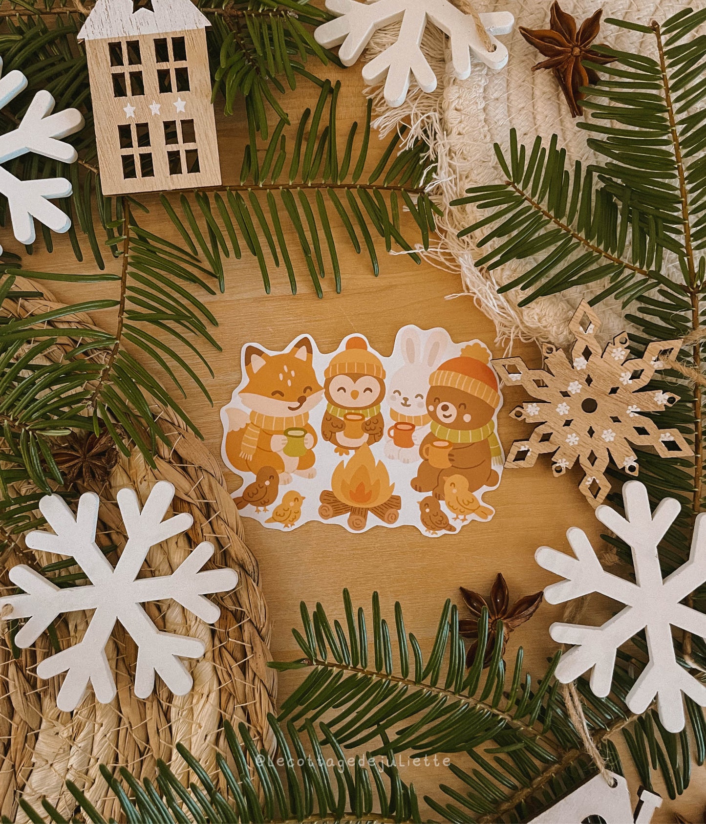 Sticker "Un hiver au coin du feu"