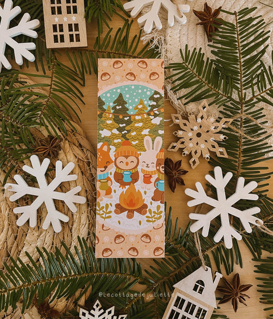 Marque-page "Un hiver au coin du feu"