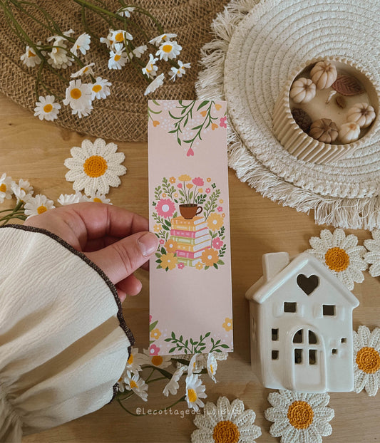 Marque-page "Un moment de lecture fleuri"