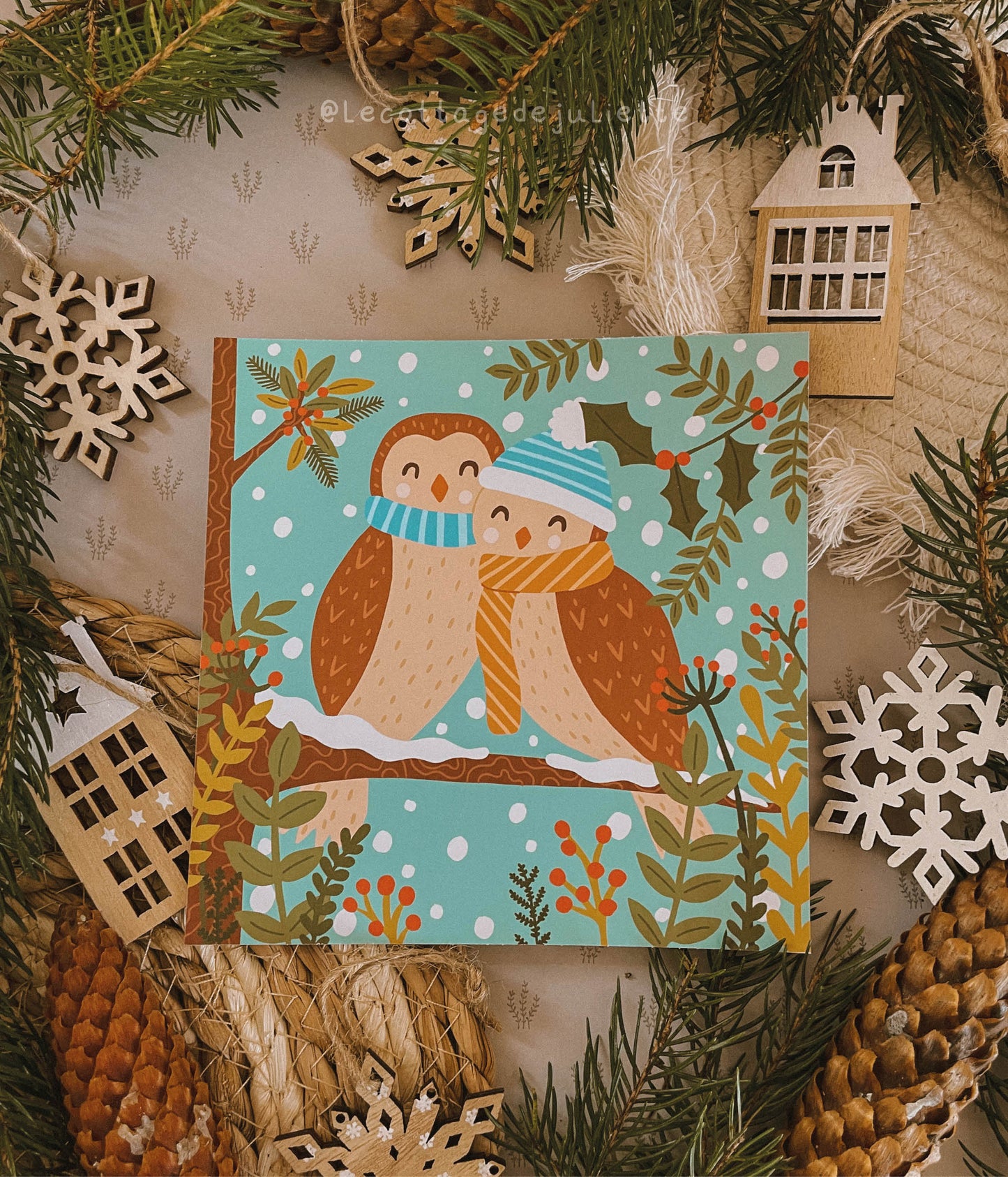 Illustration "Winter owls"