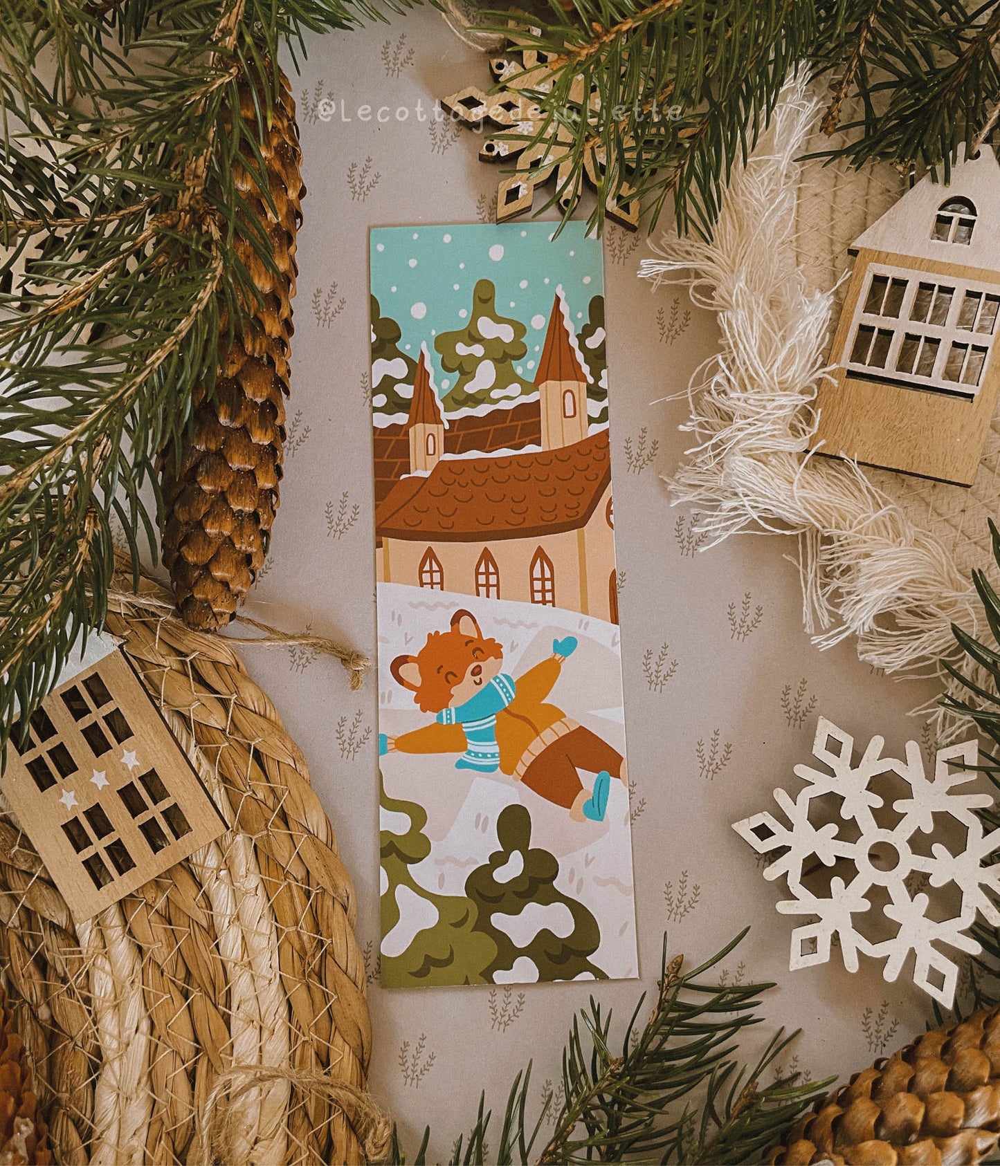 Marque-page "Winter playtime"