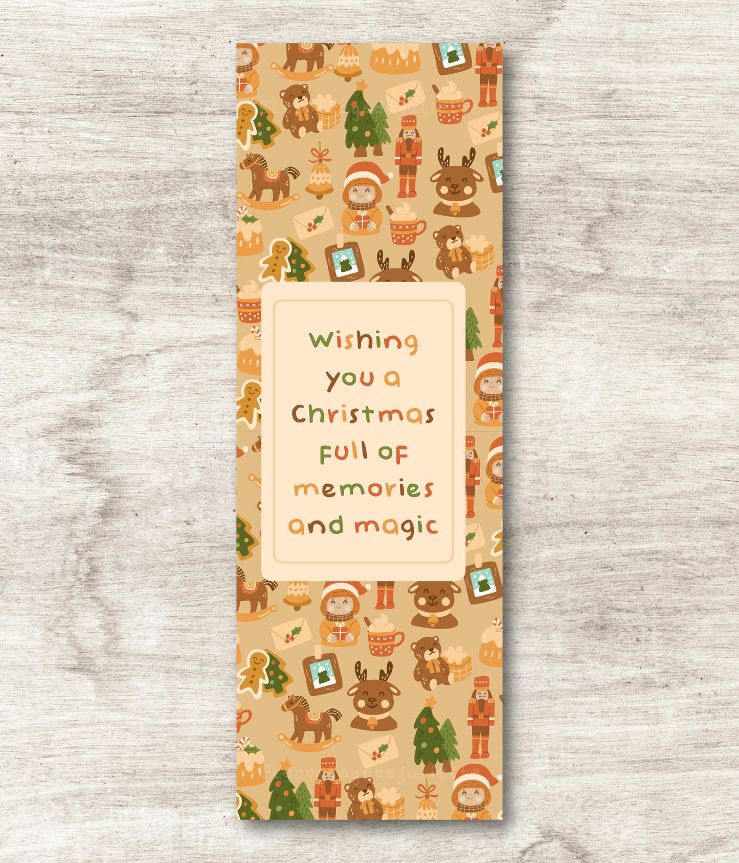 Marque-page "Wishing you a Christmas full  of memories  and magic"