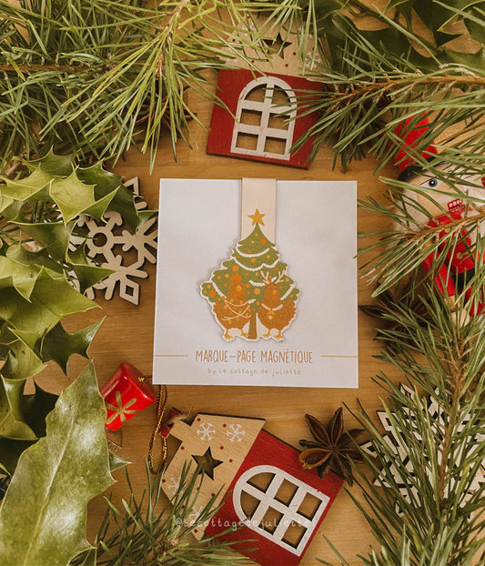 Marque-page magnétique "le Noël des poules"