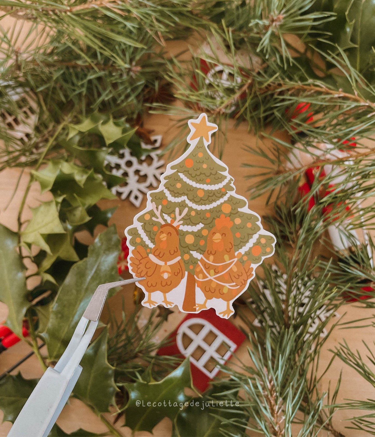 Sticker "le Noël des poules"