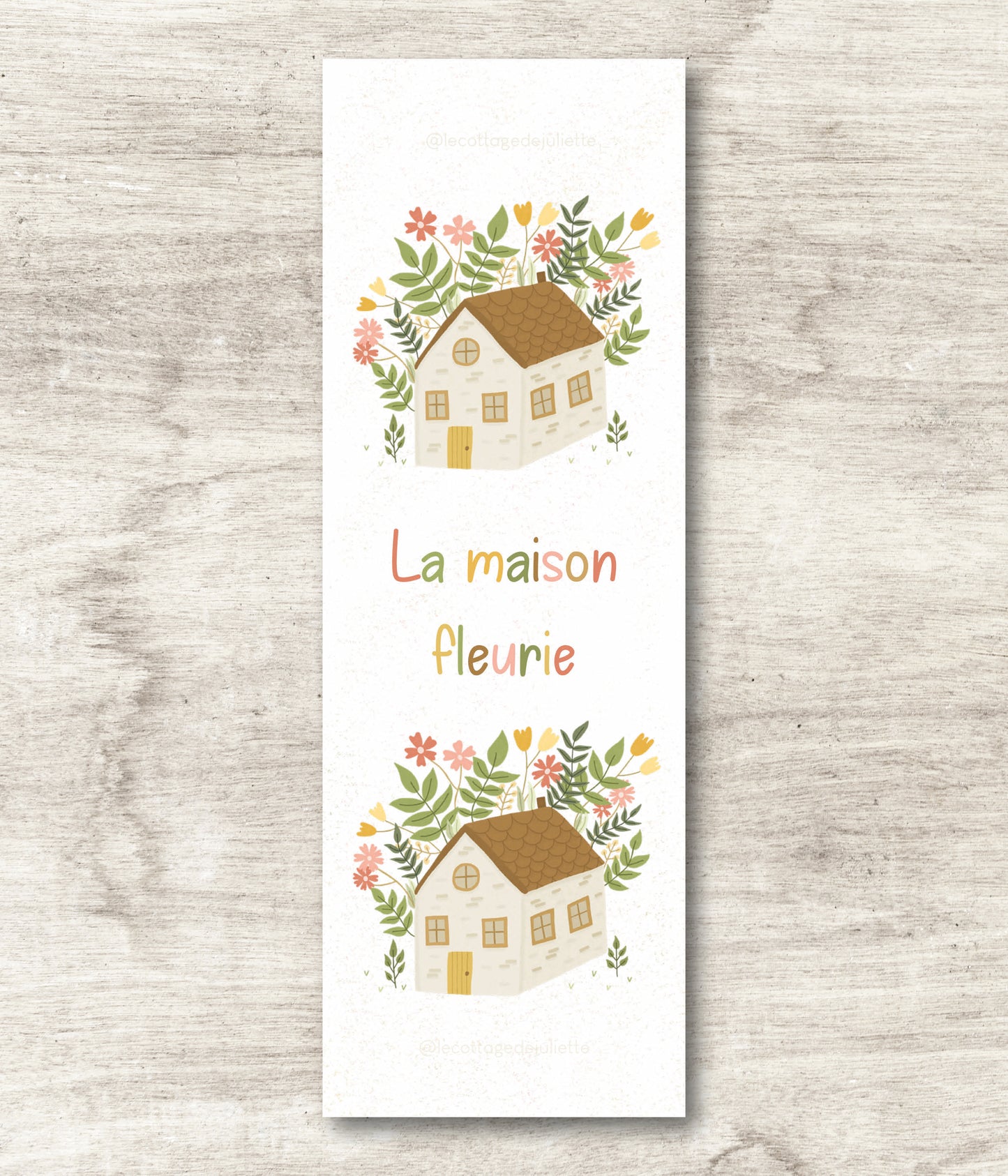 Marque page "La maison fleurie"